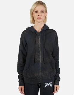 Koa Star Tiger -Sweater Store Lauren Moshi Star Tiger Zip Up Hoodie in Onyx Wash 1337 CCFH 22966 ONXWSH 01