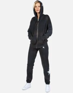 Koa Star Tiger -Sweater Store Lauren Moshi Star Tiger Zip Up Hoodie in Onyx Wash 1337 CCFH 22966 ONXWSH 05