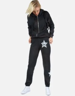 Koa Star Tiger -Sweater Store Lauren Moshi Star Tiger Zip Up Hoodie in Onyx Wash 1337 CCFH 22966 ONXWSH 07