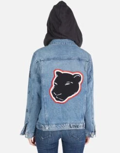 Stevie Varsity Panther -Sweater Store Lauren Moshi Varsity Panther Denim Jacket w Hood 1332 DNM 32906P11 VBLONX 05