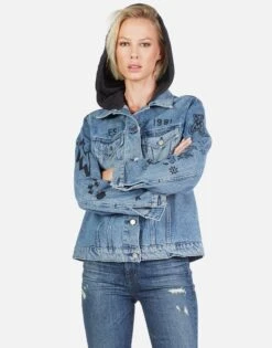 Stevie Varsity Panther -Sweater Store Lauren Moshi Varsity Panther Denim Jacket w Hood 1332 DNM 32906P11 VBLONX 07