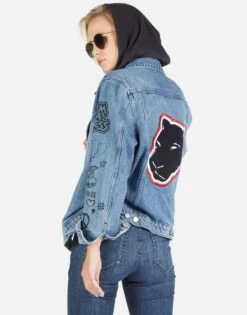 Stevie Varsity Panther -Sweater Store Lauren Moshi Varsity Panther Denim Jacket w Hood 1332 DNM 32906P11 VBLONX 09