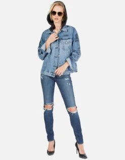 Stevie Varsity Panther -Sweater Store Lauren Moshi Varsity Panther Denim Jacket w Hood 1332 DNM 32906P11 VBLONX 10