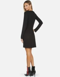 Adora X Crystal Biting Lip -Sweater Store lauren moshi X crystal biting lip long sleeve dress 3052 RSN X13056 BLK 08