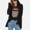 Wilma X Leopard Tongue -Sweater Store lauren moshi X leopard tongue oversized pullover hoodie with thumbhole cutouts 1092 HAC X13404 JTBLK 01