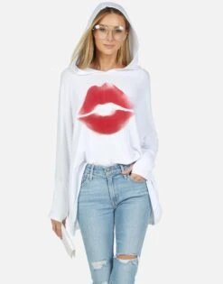 Wilma X Spray Kiss -Sweater Store lauren moshi X spray kiss pullover hoodie 1092 HAC X13503F WHT 03