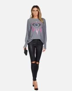 Ladona Electric Evil Eye -Sweater Store lauren moshi crystal electric evil cashmere sweater 1209 CSM 13194E89 CHA 04