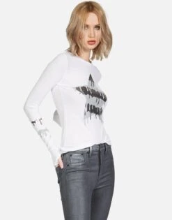 Mckinley Dripping Star -Sweater Store lauren moshi foil dripping star fitted thermal 2158 THR 13235 WHT 06