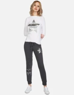 Mckinley Dripping Star -Sweater Store lauren moshi foil dripping star fitted thermal 2158 THR 13235 WHT 12