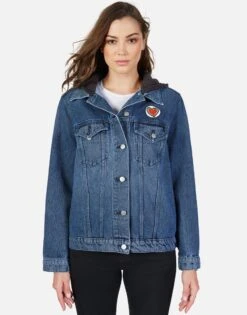 Stevie Hippie Peace Love -Sweater Store lauren moshi hippie peace love patches denim jacket 1332 DNM 1P107 VNBLU 01