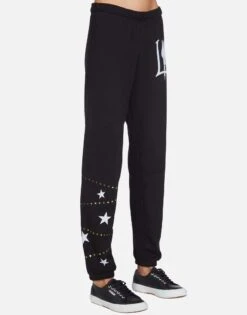 Brynn LA Peace Finger -Sweater Store lauren moshi la peace finger sweatpants 4092 FTL 13157 BLK 07