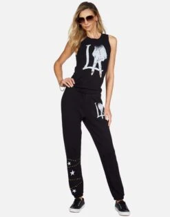 Brynn LA Peace Finger -Sweater Store lauren moshi la peace finger sweatpants 4092 FTL 13157 BLK 11