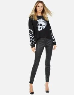 Lee X Lightning Skull 9 Lee X Lightning Skull -Sweater Store lauren moshi lightning skull ls crop raw hem pullover 1341 CCF 13442 BLK 01