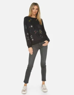 Noleta Crystal Stars -Sweater Store lauren moshi noleta crystal stars made in los angeles usa 1217 MSF 14322 BLK 10
