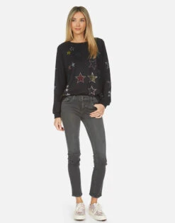 Noleta Crystal Stars -Sweater Store lauren moshi noleta crystal stars made in los angeles usa 1217 MSF 14322 BLK 11
