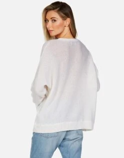 Ladona Peace Sign Hand -Sweater Store lauren moshi peace sign hand cashmere sweater 1209 CSM 13299 CRME 08