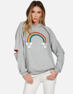 Kylie Rainbow Skull Cloud -Sweater Store lauren moshi rainbow skull cloud pullover raglan hoodie 1375 GSA 13205E92 HEGONX 02