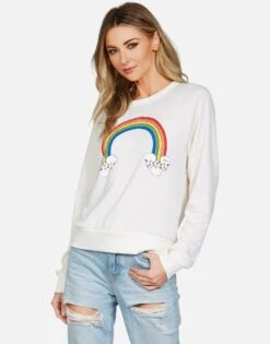 Monica Rainbow Skull Cloud 14 Monica Rainbow Skull Cloud -Sweater Store lauren moshi rainbow skull cloud pullover top 1382 MSF 13206 MLK 02