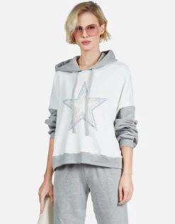 Ellie Rainbow Star Outline -Sweater Store lauren moshi rainbow star outline hoodie 1340 FTL 13061 MLKHEG 20