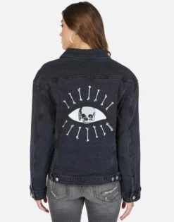 Spencer Skull Bone Eye -Sweater Store lauren moshi skull bone eye denim jacket 1299 DNM 22856 VBLK 03