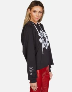 Autumn Happy Skull Flower -Sweater Store lauren moshi skull flower pullover hoodie 1347 FTL 13142 ONYX 03