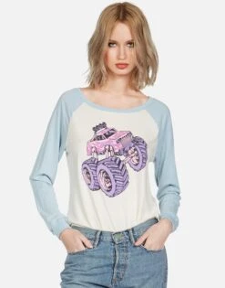 Nola Monster Truck 13 Nola Monster Truck -Sweater Store lauren moshi skull monster truck raglan tee 2183 TNC 13266 FDWTPRLB 01