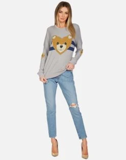 Chrissy Heart Teddy -Sweater Store lauren moshi striped heart teddy thermal pullover 1387 THR 13276 HEG 03