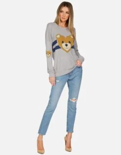 Chrissy Heart Teddy -Sweater Store lauren moshi striped heart teddy thermal pullover 1387 THR 13276 HEG 04