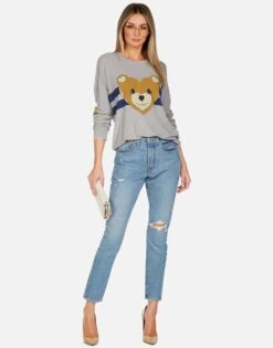 Chrissy Heart Teddy -Sweater Store lauren moshi striped heart teddy thermal pullover 1387 THR 13276 HEG 06