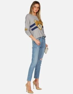 Chrissy Heart Teddy -Sweater Store lauren moshi striped heart teddy thermal pullover 1387 THR 13276 HEG 08