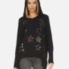 Wilma Crystal Stars -Sweater Store lauren moshi wilma crystal stars made in los angeles usa 1092 HAC 14321 BLK 03