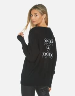 Ladona Music Skull 11 Ladona Music Skull -Sweater Store lauren moshi womens clothing made in usa 1209 CSM 14295 BLK 05