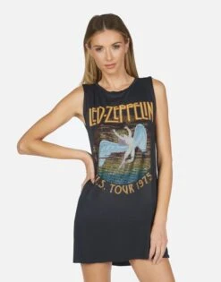 Sweater Store -Sweater Store led zeppelin vintage concert mini dress by lauren moshi 3047 RSN 13652 ONX 06